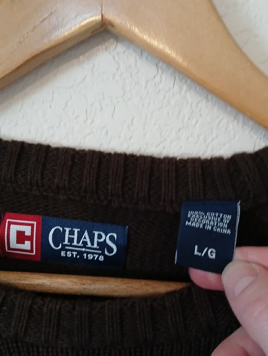Chaps Men's Preppy Brown Sweater Classic Fit - Picture 4 of 5